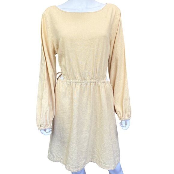 Universal Thread Womens Tan Long Sleeve Cutout Dress XL - Picture 1 of 5